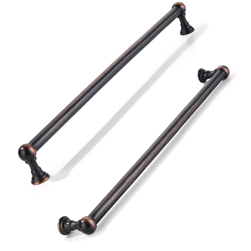Tirador de gabinete de bronce aceitado khtumeware, robusto acabado de 12" 2