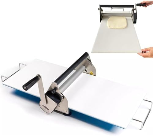 Laminadora de Masa Manual de Acero Inoxidable, Grosor Ajustable de 0,5 a 27 mm, diseño Plegable para panadería y Pizza, Ideal para Uso Comercial y doméstico.