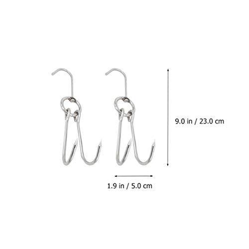 DOITOOL 10 Pcs Stainless Steel Roast Duck Hooks 9 Inch Meat Hanging Hooks for BBQ Smoking Poultry Kitchen and Outdoor Cooking Tools