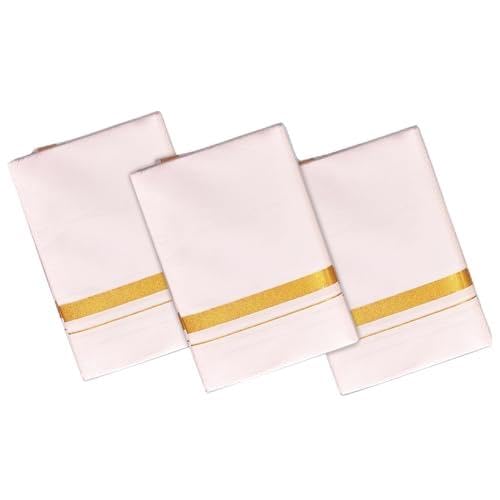 STAR Cotton White Dhoties 3 meters 3PCS-image-43
