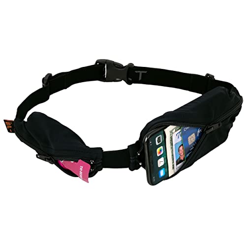 Riñonera dual pocket Zeibe Spibelt 05 de running y atletismo unisex color negro