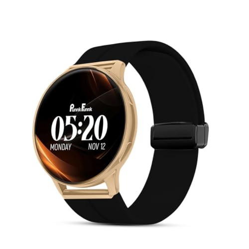 Image of PunnkFunnk Active 2 Smartwatch, 1.39 inch HD Round Display, Bluetooth Calling, Heart Rate & SPO₂, 100+ Sports Modes, IP67, Long Battery Life for Men & Women (Magnetic Black Gold Dial)