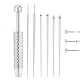 LAOYEFACAI Juego de 7 Piezas de Dilatadores para Piercing 16G 18G, Herramienta de Inserci贸n, Destornillador de Bola para Piercing, Agujas de Piercing de Acero Inoxidable, Set para Perforar Orejas (1)