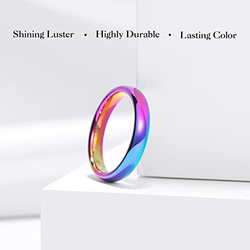 Image of King Will Men's Women's Tungsten Carbide Ring 24k Gold Plated Rose Gold Plated Domed Polished Finish Wedding Band