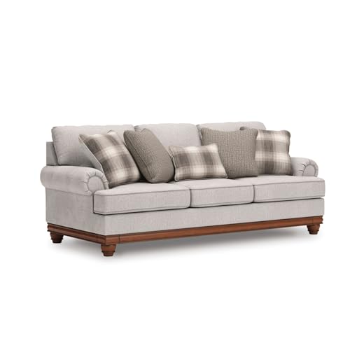 Image of Signature Design by Ashley Meadowview Sofa, 99 inch Large 3-Seater Couch, No Assembly Required, Transitional Farmhouse Style, Reversible Cushions & Sag-Resistant Platform, Sandstone Beige