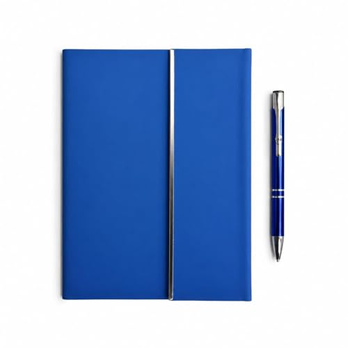 Image of 2 in 1 Diary with Pen Gift Set for Men and Women, Leather Notebook Diary & Metal Pen Birthday Gifts for Husband, Brother, Father New Year Corporate Gift for Employee Gift Set (Blue)