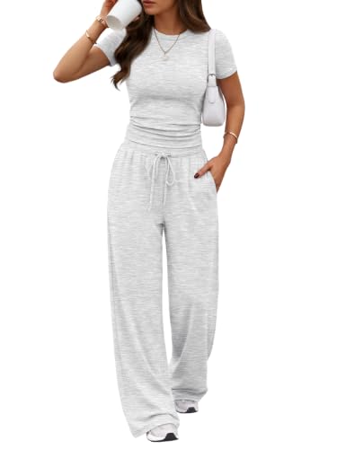 Trendy Queen Womens 2 Two Piece Set 2026 Summer Workout Vacation Gym Clothes Spring Fashion Lounge Matching Airport Travel Outfit Resort Wear Fitness Athleisure Clothing
