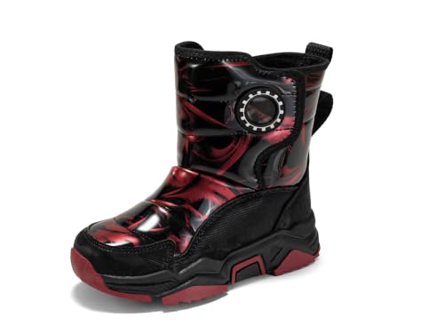 Haloumoning Boys Snow Boots Waterproof Winter Cold Weather Skiing Shoes by Haloumoning - Used condition - US$27.91