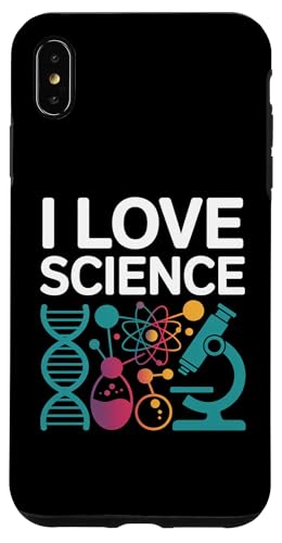 I Love Science 顕微鏡 DNA 原子化学 スマホケース iPhone XS Max 用