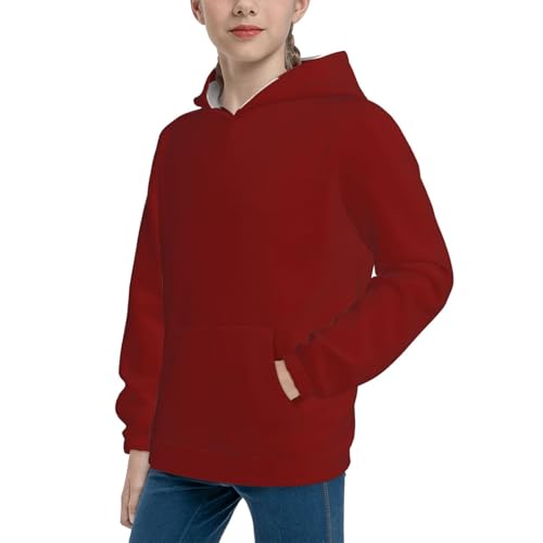 Maroon Kid Hoodies Boys Sweatshirts Girls Pullover with Pocket2
