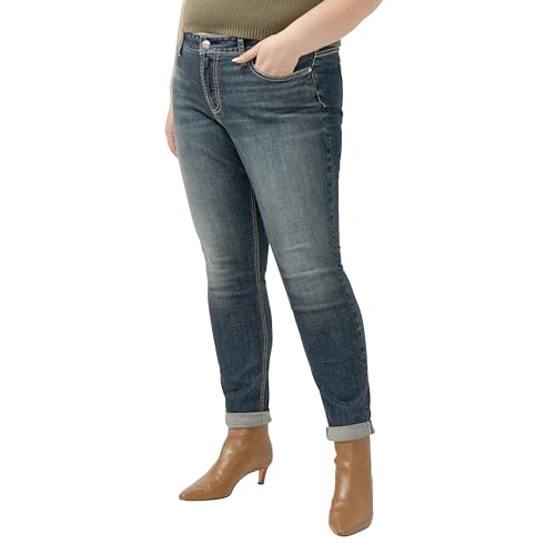 Silver Jeans Co. Women's Girlfriend Mid Rise Skinny Jeans-Legacy2