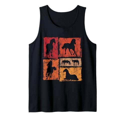 Retro Horse Rider Graphic per Uomini, Donne, Bambini, Equitazione Vintage Canotta