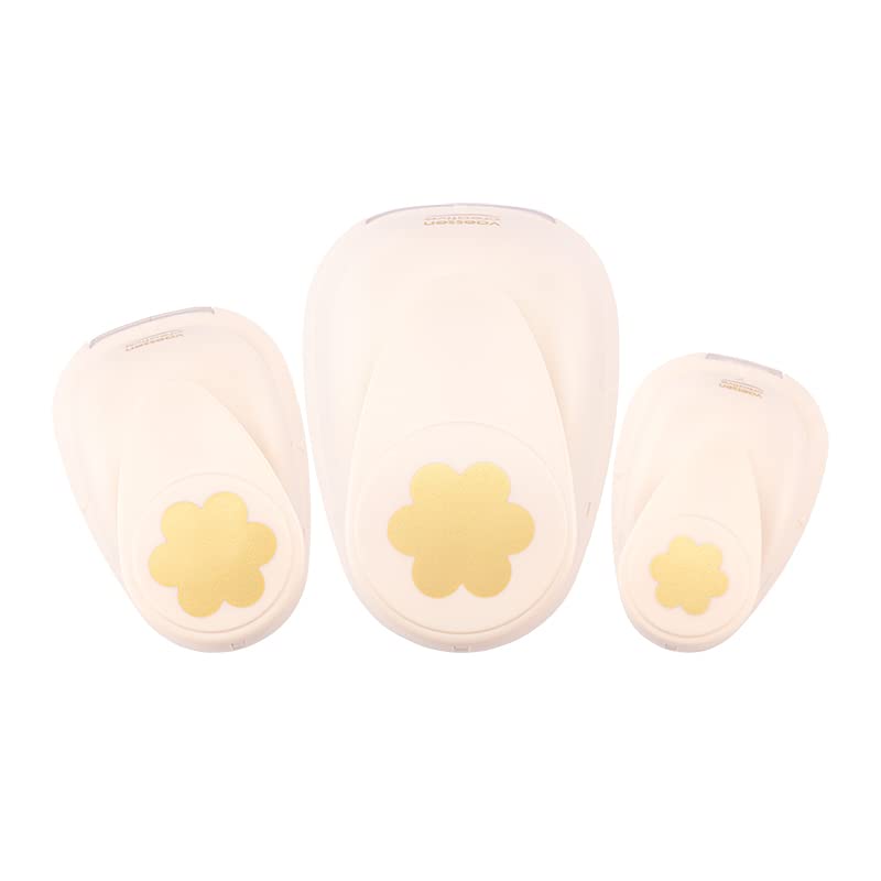 Vaessen CreativeCraft Paper Punch - Flowers - 3 Pcs - Various Sizes - Circle Cutter for Crafting and Card Making, Ivory