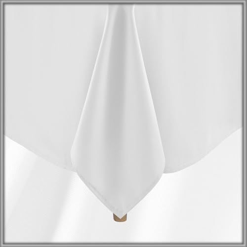Lann's Linens Premium Tablecloth for Wedding/Banquet/Restaurant Rectangular Polyester White 90" x 132"