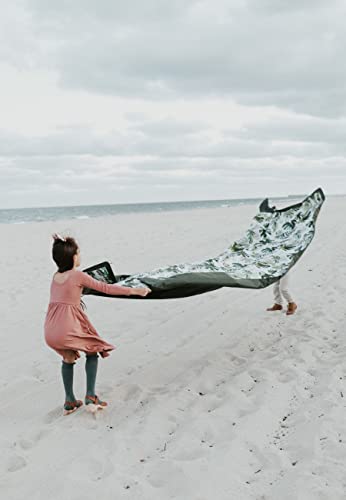 Image of Little Unicorn 5'x10' XL Outdoor Family Picnic & Beach Blanket | Durable & Water-Resistant Fabric | Compact Fold & Easily Wipes Clean | Zipper Pocket (Tropical Leaf)