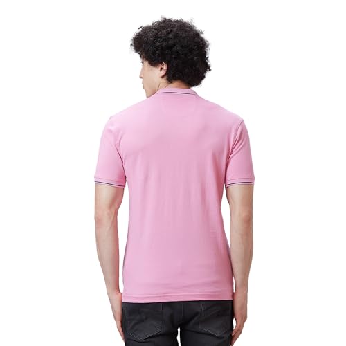Image of Raymond Contemporary Fit Pure Cotton Solid Pattern Polo Neck Casual T-Shirt