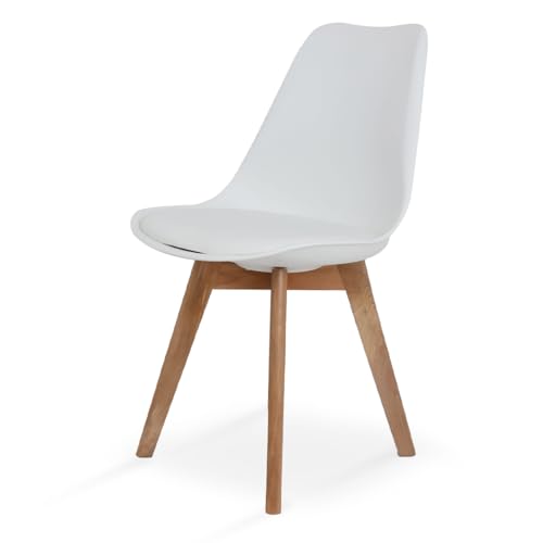 La Mejor Recopilación de Silla Eames Con Brazos que puedes comprar esta semana. 42 Silla de Comedor Moderna con Asiento Acolchado de Diseño Minimalista Tipo Eames Tulip - Silla Ergonomica Acojinada con Estructura de Madera Ideal para Interior