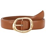 JASGOOD Women Leather Belt for Jeans Pants Ladies Casual Waist Belt Fashion Women Belt with Gold Buckle