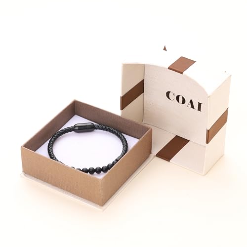 Pulsera de cuero con piedras para hombre COAI miniatura 6