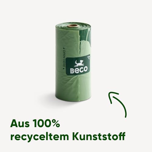 Beco Starke und große Kotbeutel – 270 Beutel (18 Rollen mit je 15 Stück) – geruchlos – Spenderkompatible Hundekotbeutel