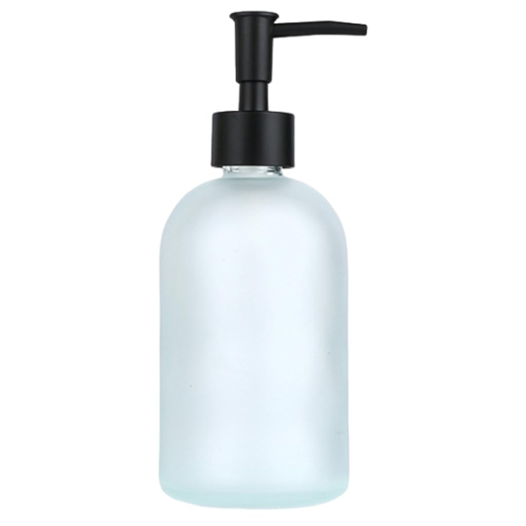 Kalttoy Frosted White 410Ml Soap Dispenser Glass Lotion Bottle With Rustproof Stainless Steel Pump