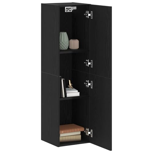 VidaXL Mueble de TV de Pared Roble Negro