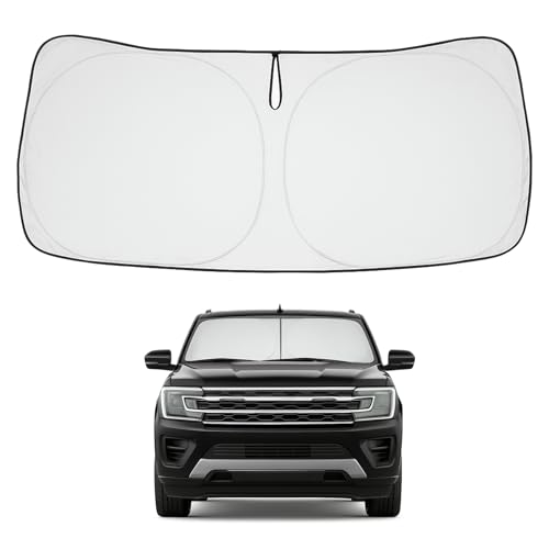 Image of Proadsy 2026 Upgrade Front Windshield Sun Shade Foldable Sunshade Protector Custom Fit 2018-2024 Ford Expedition Accessories