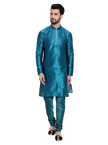 Image of HUZUR Mens Silk 6 Loop Kurta Pajama