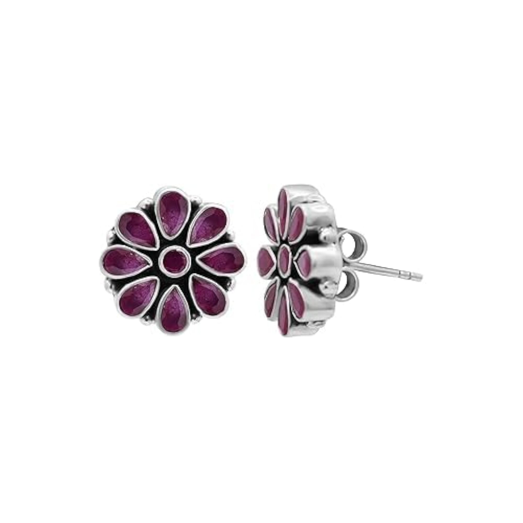 Women's 925 Sterling Silver Ruby Gemstone Earrings, Gift for Mother's Day