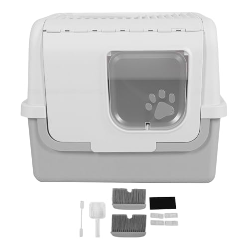 Arenero grande cerrado para gatos diseño doble puerta miniatura 5