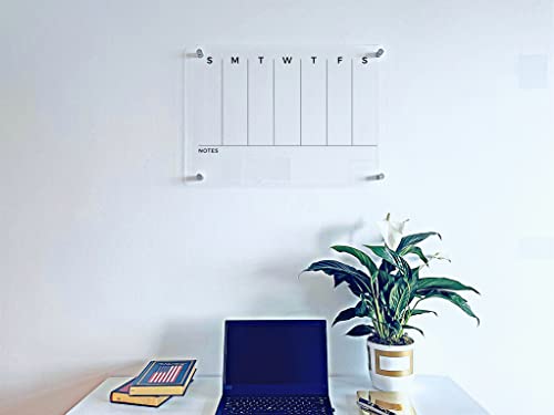 Weekly Wall Board Acrylic Calendar - Personalized Dry Erase Board, Horizontal Wall Calendar, Monthly And Weekly Calendar, Housewarming Gift, Goals, To Do #TOP2