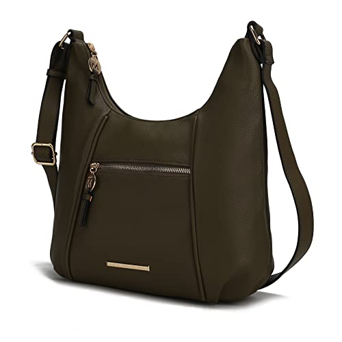 Image of MKF Collection Crossbody Bag for Women - PU Leather Hobo Handbag - Designer Side Messenger Purse, Shoulder Crossover