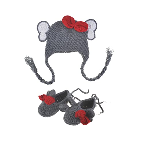 Kisangel Trajes De Animales De Fotografía De Elefante De Punto Traje De Recién Nacido Foto De Ganchillo Infantil Para Accesorios Y Sesión De Fotos Zapatos De Sombrero De Dibujos Animados
