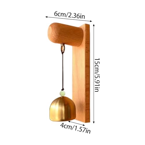Alarma de puerta de entrada de madera con timbre decorativo multiusos para pasillo 4