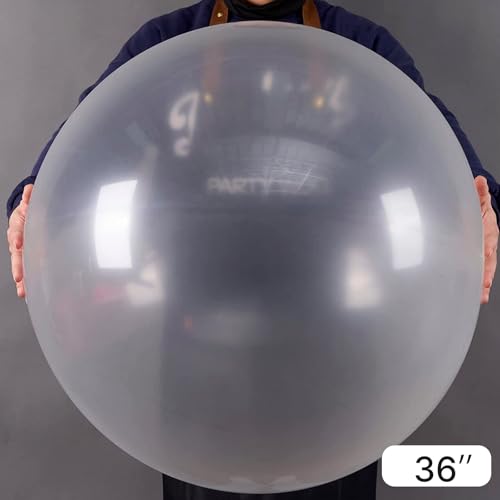 Image of PartyWoo Clear Balloons 4pcs 36 Inch Transparent Latex Helium Balloons for Graduation Wedding Baby Shower Bridal Shower Engagement Gender Reveal Anniversary Birthday Party Decorations Clear-Y2