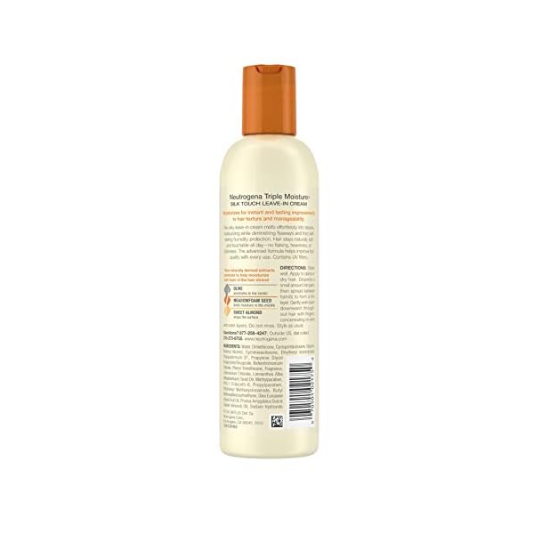 Neutrogena-Triple-Moisture-Silk-Touch-Leave-In-Cream-Conditioner-for-Extra-Dry-Hair-Damaged-Over-Processed-Hair-Hydrating-with-Olive-Meadowfoam-Sweet-Almond-6-fl-oz Neutrogena Triple Moisture Silk Touch Leave-In Cream Conditioner for Extra Dry Hair, Damaged & Over-Processed Hair, Hydrating with Olive, Meadowfoam & Sweet Almond, 6 fl. oz