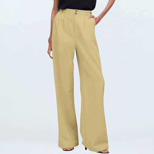 Wide Leg Dress Pants for Women High Waisted Business Casual Pants Baggy Comfy Office Work Pants Trousers with Pockets3