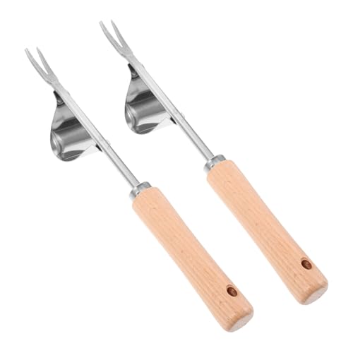 JOINPAYA 2pezzi Strumento per Diserbo in Acciaio Inossidabile Dispositivo per Diserbo Manuale per Scavo Dissodamento del Terreno Aerazione Trapianto Design Ad Arco Leggero e per Appendere