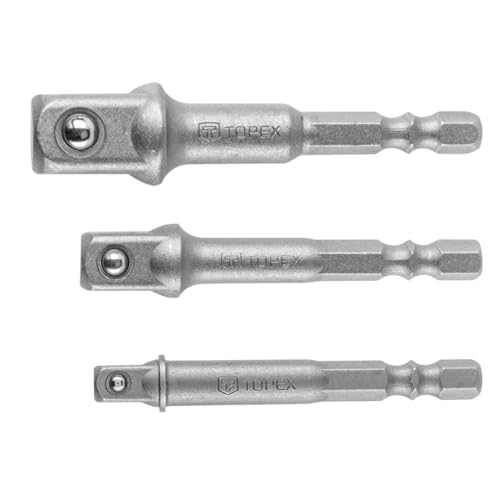 'Topex 38D151 – Set Di 3 Adattatori, A 1/4 ", 1/2/3/8)