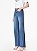 Sidefeel Women's Wide Leg Jeans High Waisted Stretchy Raw Hem Denim Pants Size 8 Blue
