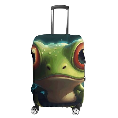 Cartoon Frog Luggage Cover, Washable Elastic Suitcase Cover Protector Fit 18-32 Inch Luggage