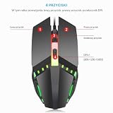 Przewodowa mysz do gier PC Myszy do gier Czarne myszy komputerowe z podświetleniem RGB Kolorowa świecąca optyczna mysz do gier 4D Ergonomiczna konstrukcja Części komputerowe