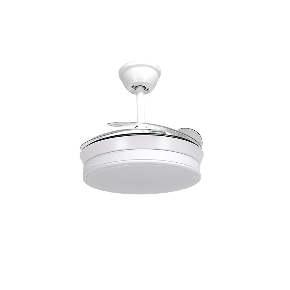 Ventilatore da soffitto LED APP mobile facile montaggio a soffitto DC LED dimmerabile retrattile 4 manici - opzione senza segnale acustico, timer, inverno estate, 3 toni, modalità brezza, basso