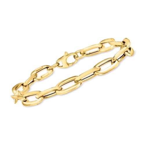 Ross-Simons Italian 14kt Yellow Gold Paper Clip Link Bracelet