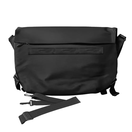 Image of GRIPP Oslo Laptop Sleeve Bag for Laptop /MacBook up to 14 Inch, Crossbody Messenger Style, Wide Flap Closure, Hidden Pockets, Detachable Shoulder & Safety Strap, Trolley Sleeve, Water-Resistant - Black