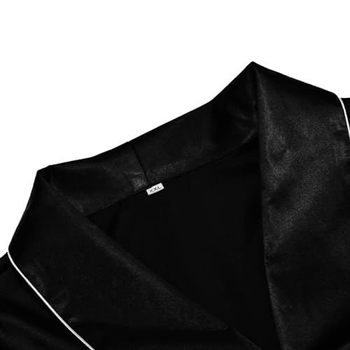 Men's Soft Silk Long Sleeve House Kimono Bathrobe Sleepwear Loungewear Robe Fuzzy House4