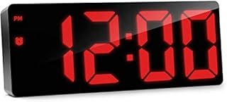 Flysocks Digital Alarm Clock, [Upgrade] Bedside Non Ticking Alarm Clocks with USB Cable, Snooze, Large LED Display, Adjustable Brightness