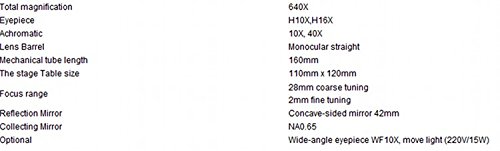 Gowe 640 x Student monoculare dritto microscopio biologico