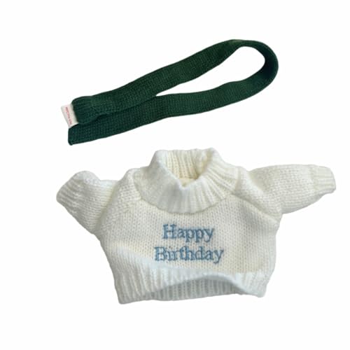 LICHADUOLE 7"/16-18cm Stuffed Animal Outfit: Birthday Sweater Scarf Set for Small Bashful Bunnies (16-18cm) and Slim 16cm Teddy Bears Tiny Bartholomew Bear(NO Doll)