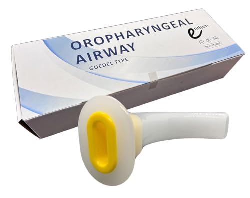 Endure Oropharyngeal Airway, Disposable Oral Airway Tube for First Aid, Box of 50 OPA (Yellow, #3-90 mm)